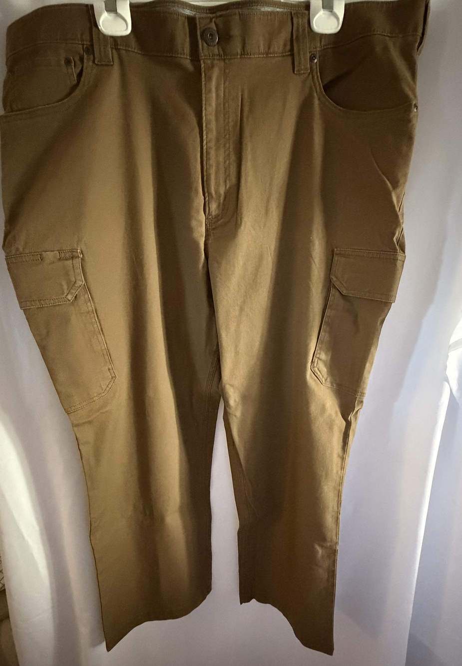 Croft & Barrow Men's Brown Cargo Pants Size 44x30 Utility Stretch Waistband